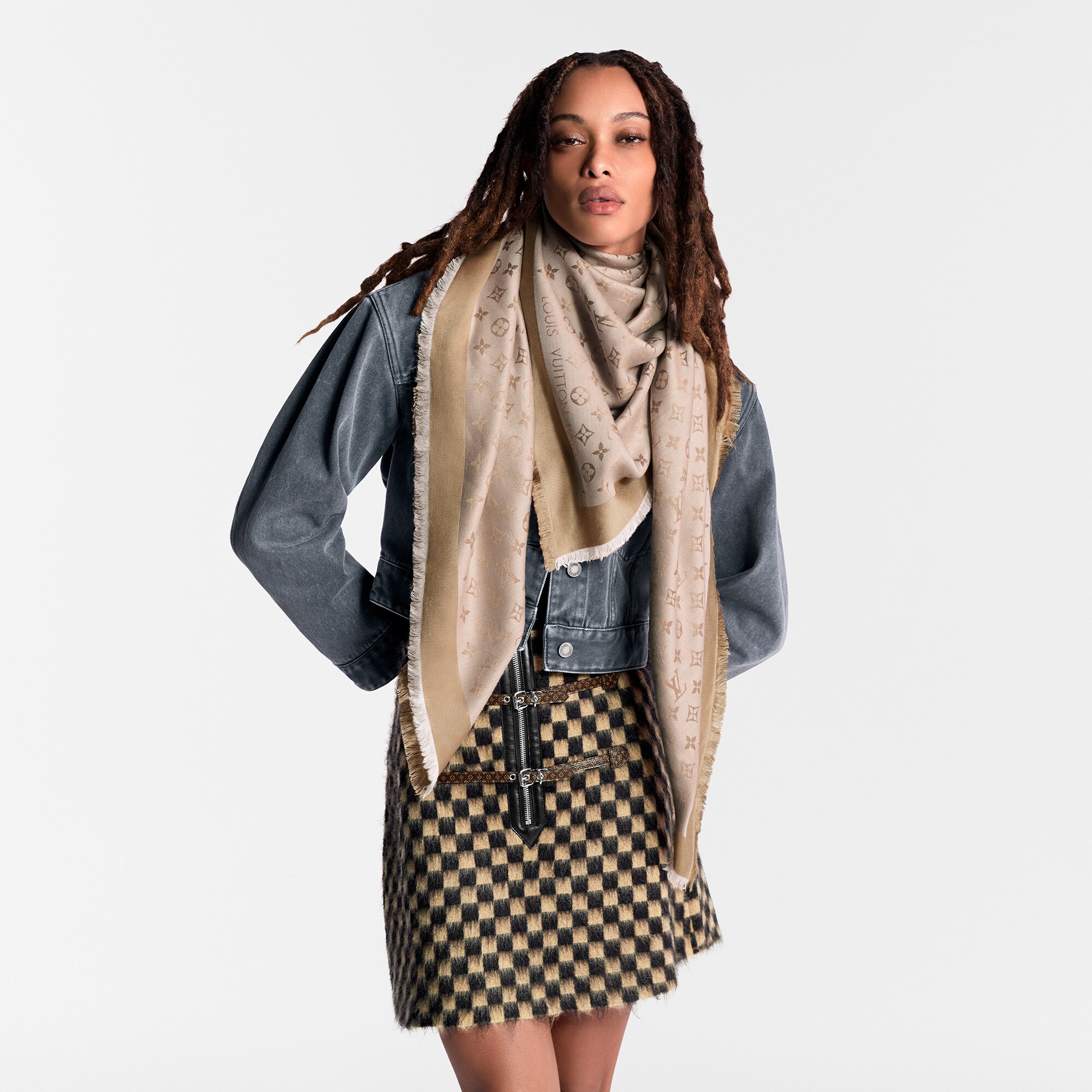 Châle Denim Monogram S00 - Femme - Accessoires | LOUIS VUITTON ®